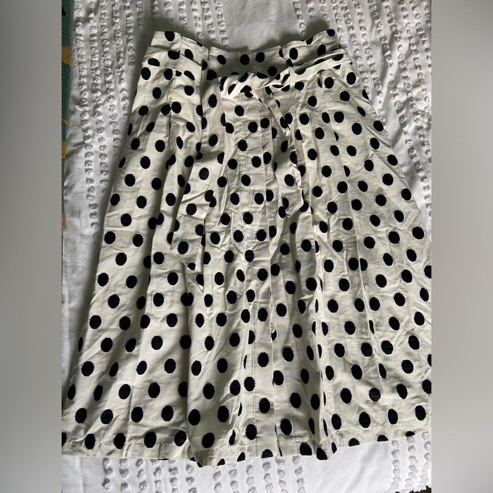 Sézane Tie Waist Dot Skirt